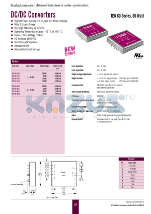 TEN60-4810 datasheet - DC/DC Converters