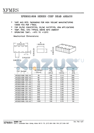 XFEB321608-471-4G datasheet - CHIP BEAD ARRAYS