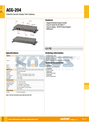 TF-ACG-204-A1-1010 datasheet - Supports Remote Display Function