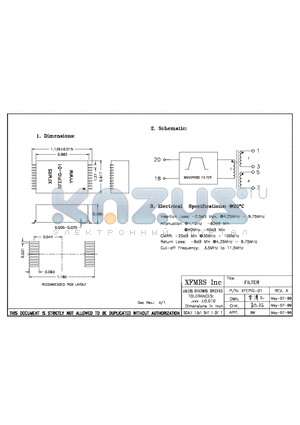 XFEPIG-01 datasheet - FILTER