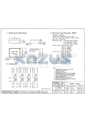 XFGIA100 datasheet - UNLESS OTHERWISE SPECIFIED TOLERANCES -0.010 DIMENSIONS IN INCH