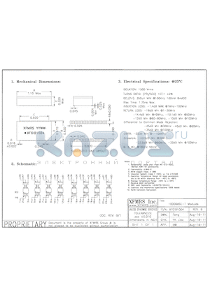 XFGIB1004 datasheet - UNLESS OTHERWISE SPECIFIED TOLERANCES -0.010 DIMENSIONS IN INCH
