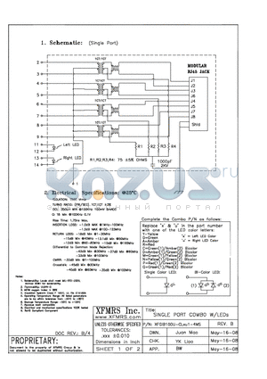 XFGIB100U-CLXU1-4MS datasheet - SINGLE PORT COMBO W/LEDs