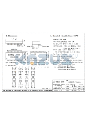 XFGIC100 datasheet - 1000 BASE-T Modules