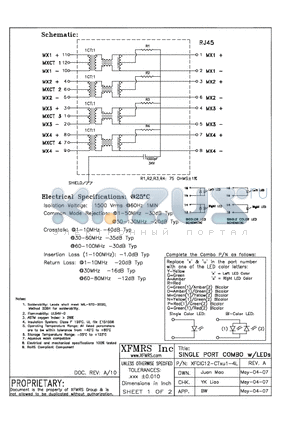XFGIG12-CTXU1-4L datasheet - SINGLE PORT COMBO w/LEDs