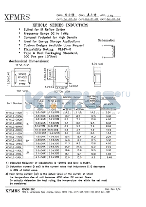 XFHCL2 datasheet - INDUCTORS