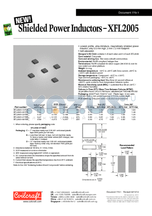 XFL2005-471ME datasheet - Shielded Power INductors