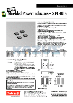 XFL4015-471ME datasheet - Shielded Power Inductors