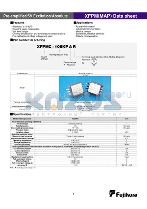 XFPMC-105KPA datasheet - Pre-amplified/5V Excitation/Absolute