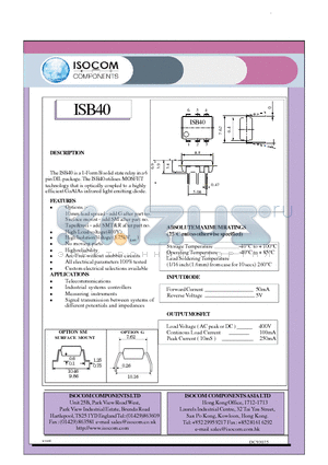 ISB40 datasheet - Telecommunications