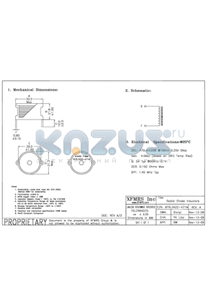 XFRL3422-471M datasheet - Radial Choke Inductors
