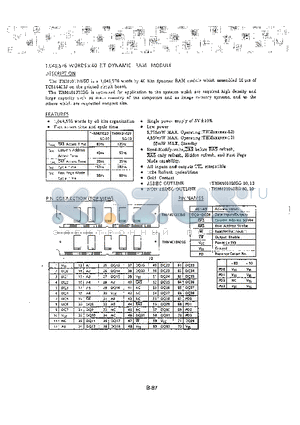 THM401020SG-80 datasheet - 1,048,576 WORDSx40 BIT DYNAMIC RAM MODULE