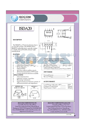 ISDA20 datasheet - Telecommunications