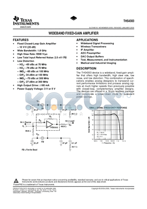 THS4303RGTT datasheet - WIDEBAND FIXED-GAIN AMPLIFIER