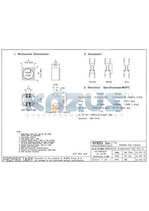 XFTPRH1207D-100 datasheet - Shielded Dual Inductor