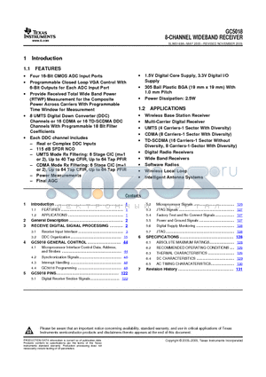 GC5018 datasheet - 8-CHANNEL WIDEBAND RECEIVER