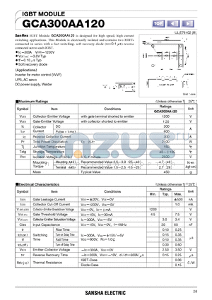 GCA300AA120 datasheet - IGBT MODULE