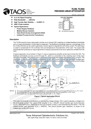 TIL300A datasheet - PRECISION LINEAR OPTOCOUPLER