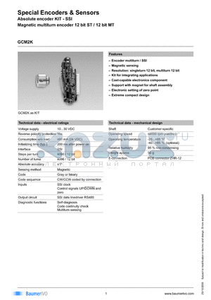 GCM2K.0100001 datasheet - Special Encoders & Sensors