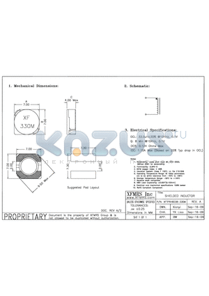 XFTPRH6D38-330M datasheet - SHIELDED INDUCTOR