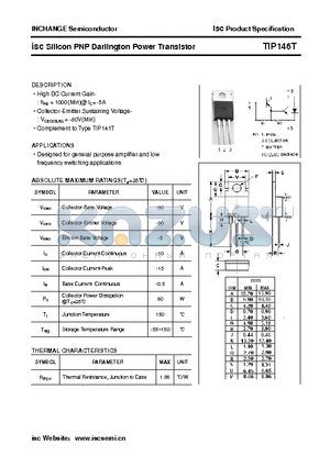 TIP146T datasheet - isc Silicon PNP Darlington Power Transistor