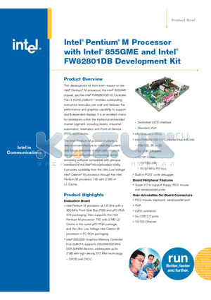 GDS1110BC datasheet - Intel^ Pentium^ M Processor with Intel^ 855GME and Intel^ FW82801DB Development Kit