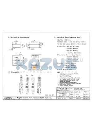 XFVOIP-02_11 datasheet - UNLESS OTHERWISE SPECIFIED TOLERANCES -0.010 DIMENSIONS IN INCH