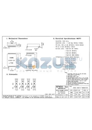 XFVOIP-04 datasheet - VOICE OVER IP MAGNETICS