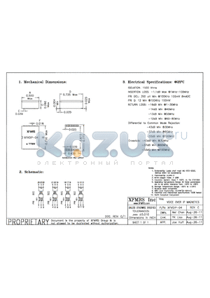 XFVOIP-04_11 datasheet - UNLESS OTHERWISE SPECIFIED TOLERANCES