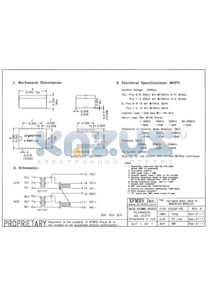 XFVOIP-05 datasheet - UNLESS OTHERWISE SPECIFIED TOLERANCES