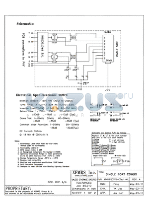 XFVOIP5QTVS-CTXU1-4L_11 datasheet - SINGLE PORT COMBO