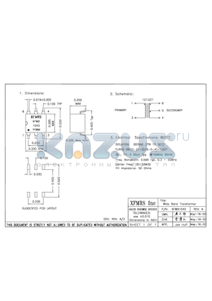 XFWB1040 datasheet - Wide Band Transformer