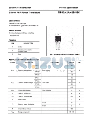TIP42 datasheet - Silicon PNP Power Transistors