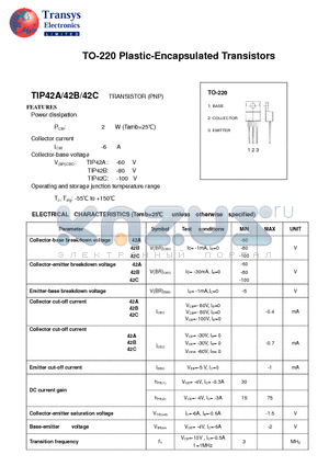 TIP42C datasheet - Plastic-Encapsulated Transistors