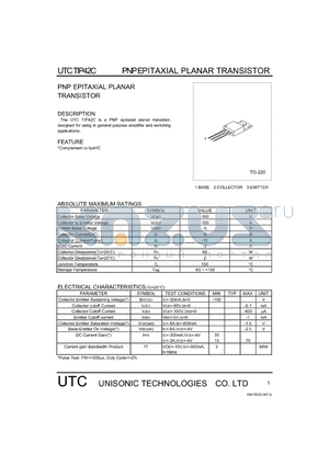 TIP42C-TO-220 datasheet - PNP EPITAXIAL PLANAR TRANSISTOR