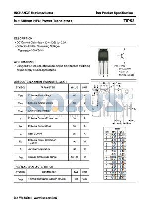 TIP53 datasheet - isc Silicon NPN Power Transistors