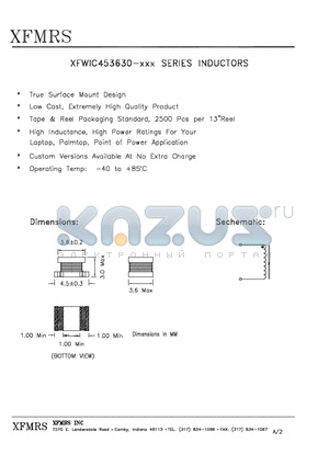 XFWIC453630-101 datasheet - INDUCTORS