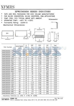 XFWIC565050-100_ datasheet - INDUCTORS