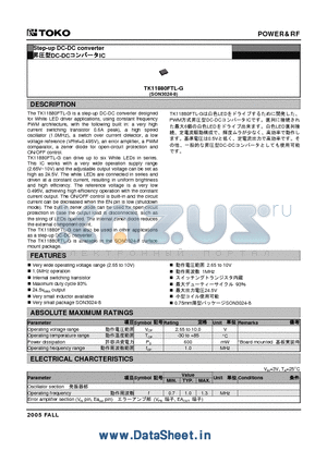 TK11880FTL-G datasheet - Step-Up DC-DC Converter