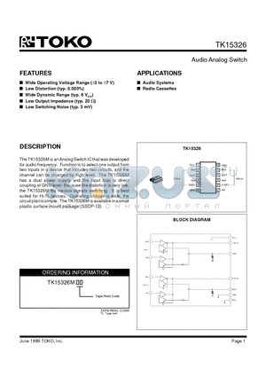 TK15326M datasheet - Audio Analog Switch