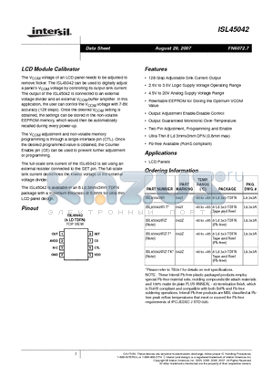 ISL45042IR-T datasheet - LCD Module Calibrator