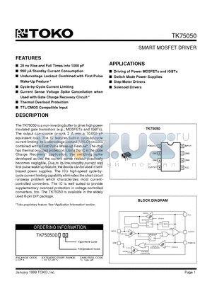 TK75050DITL/75050 datasheet - SMART MOSFET DRIVER