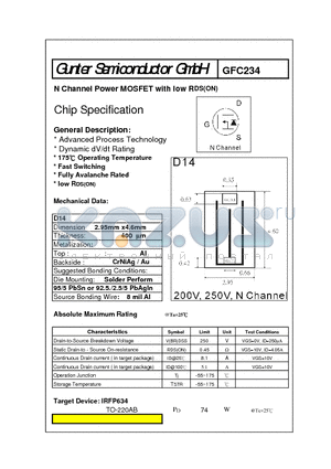 GFC234 datasheet - N Channel Power MOSFET with low RDS(ON)