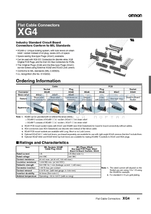 XG4M-4030 datasheet - Flat Cable Connectors