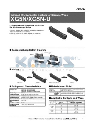 XG5N datasheet - Crimped MIL Connector Sockets for Discrete Wires