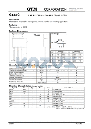 GI32C datasheet - PNP EPITAXIAL PLANAR TRANSISTOR