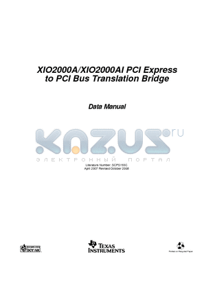 XIO2000A_08 datasheet - PCI Express to PCI Bus Translation Bridge