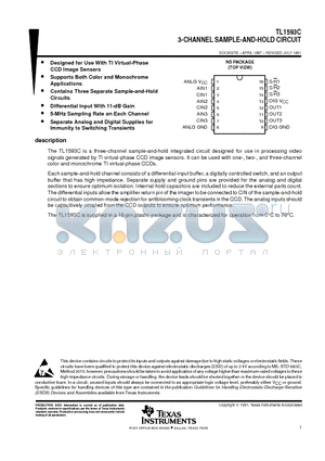 TL1593CNS datasheet - 3-CHANNEL SAMPLE-AND-HOLD CIRCUIT