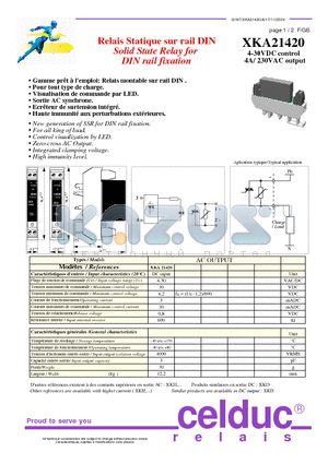 XKA21420 datasheet - Solid State Relay for DIN rail fixation