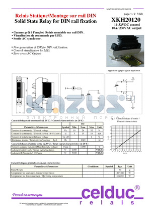 XKH20120 datasheet - Solid State Relay for DIN rail fixation